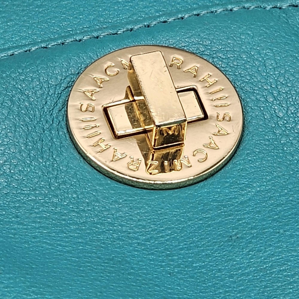 Isaac Mazrahi Bridgehampton Teal Leather Hobo Bag - Picture 2 of 12